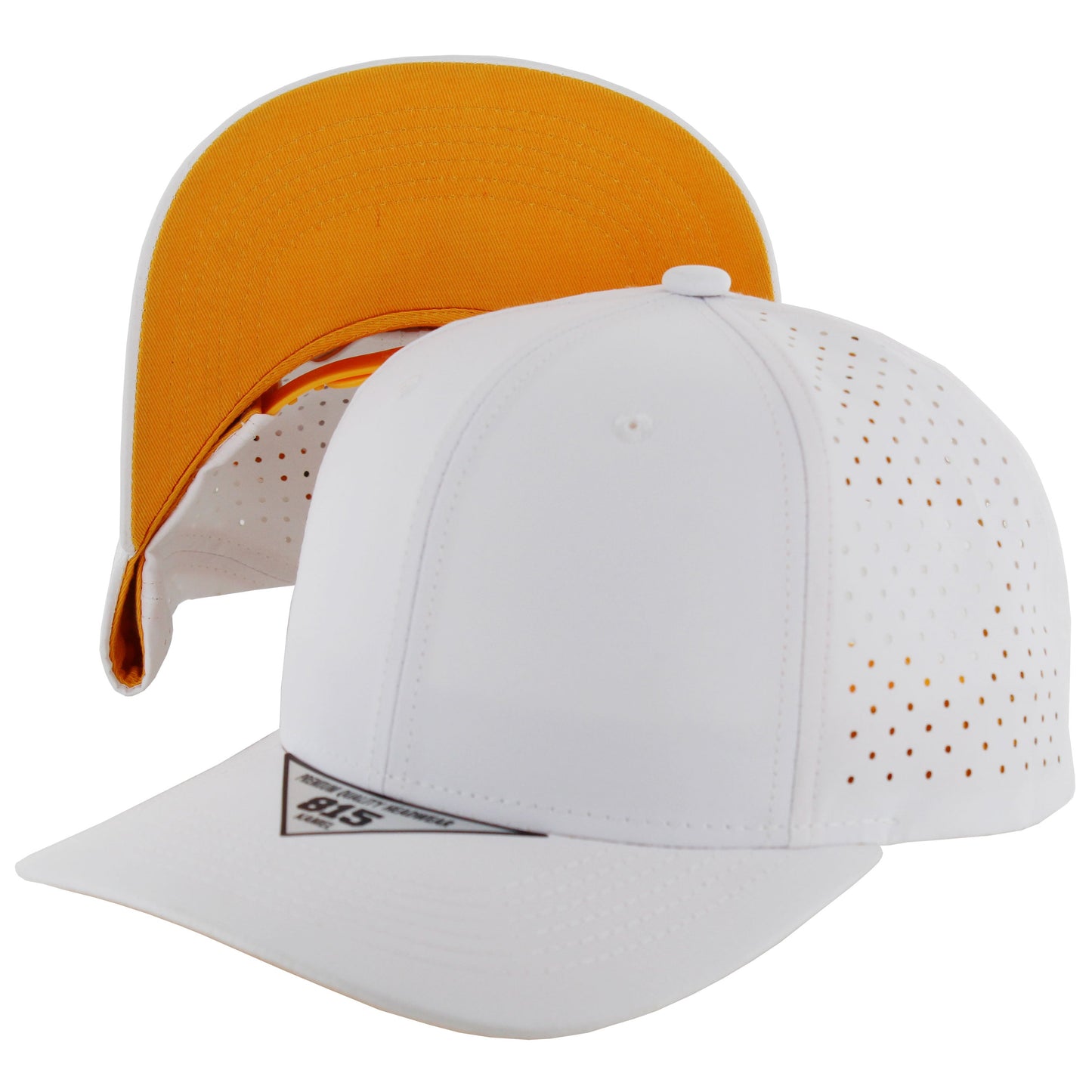 K815DPS - 6 PANEL PERFORATED SUBTONE CAP - White (Gold)