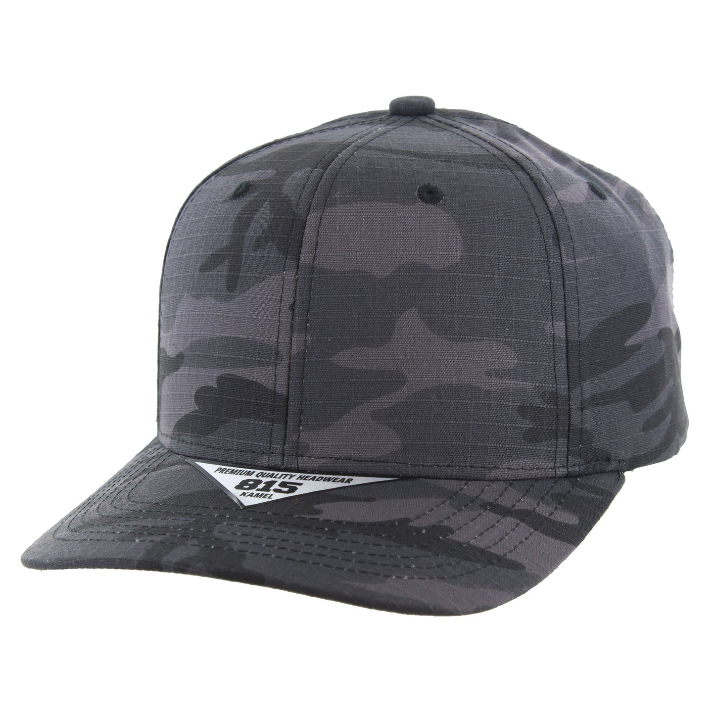 K815RS - 6 PANEL RIPSTOP CAP - Black Camo