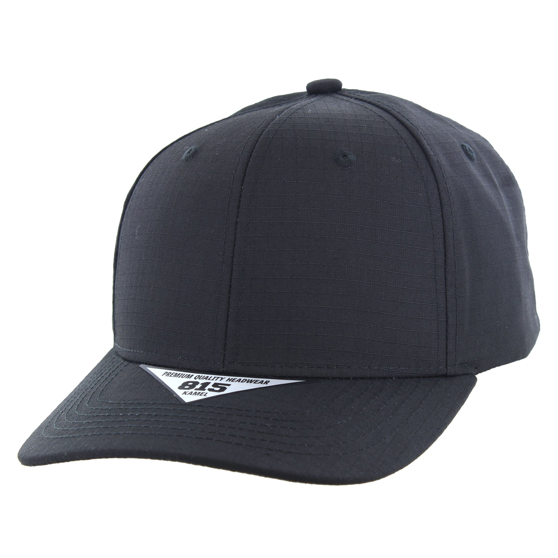 K815RS - 6 PANEL RIPSTOP CAP - Black