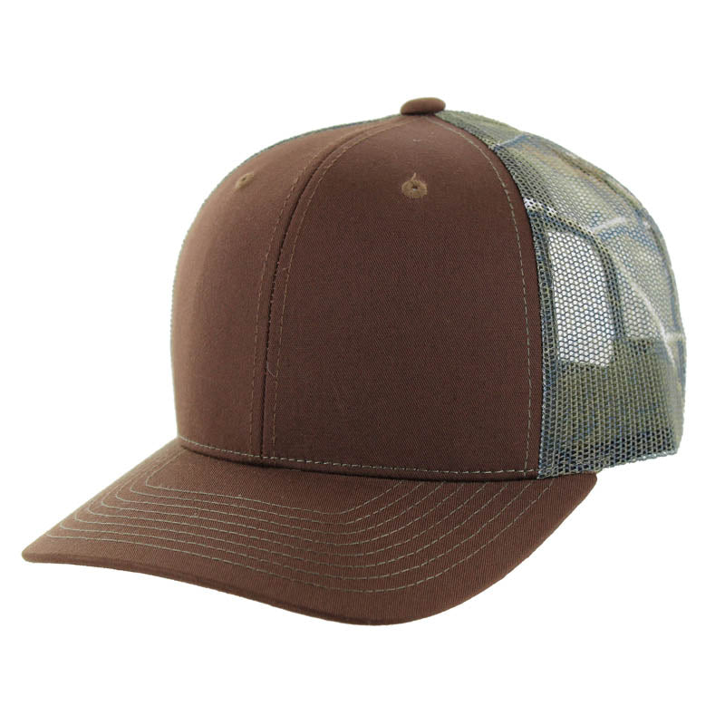 K815T - 6 PANEL TRUCKER - Brown/Hunting Camo