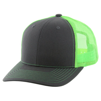 K815T - 6 PANEL TRUCKER - Charcoal/Neon Green