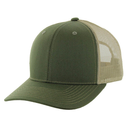 K815T - 6 PANEL TRUCKER - Olive/Khaki