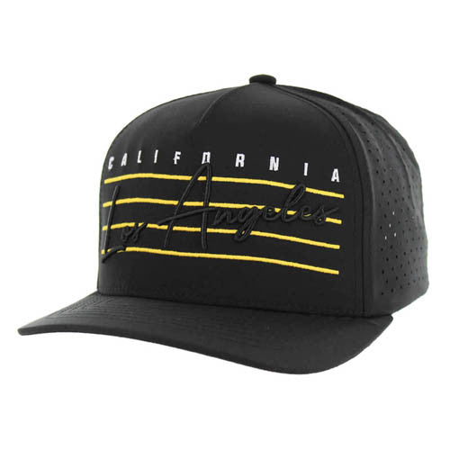 KSM078 LOS ANGELES, PERFORATED HYDRO-BLACK-GOLD STITCH