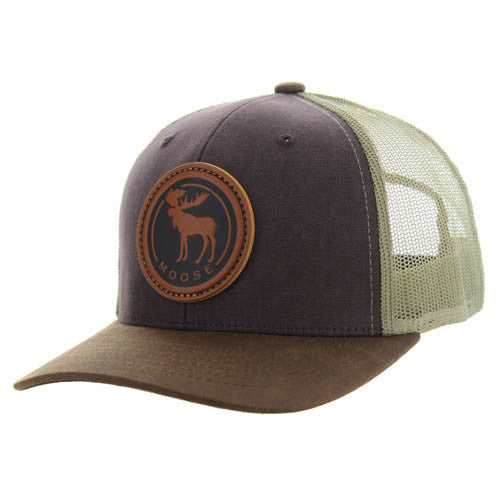 KSM185 MOOSE , CANVAS/OIL LEATHER TRUCKER - BROWN/BROWN/KHAKI