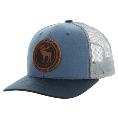 KSM185 MOOSE , CANVAS/OIL LEATHER TRUCKER - INDIGO BLUE/NAVY/GRAY