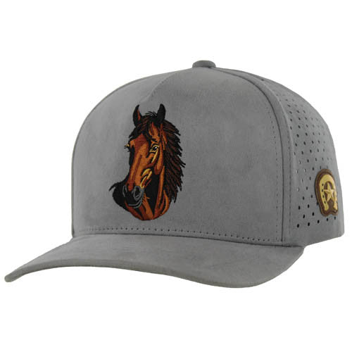 KSM340 HORSE, PERFORATED SUEDE - GRAY