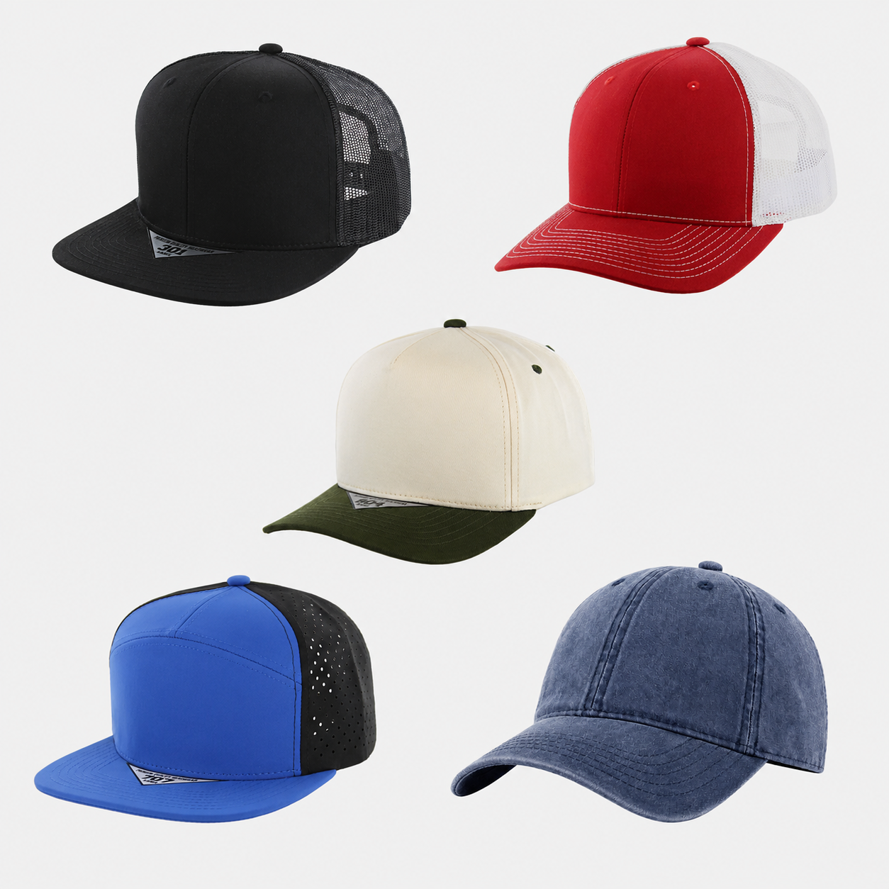 KAMEL 5-style premium blank cap sample pack