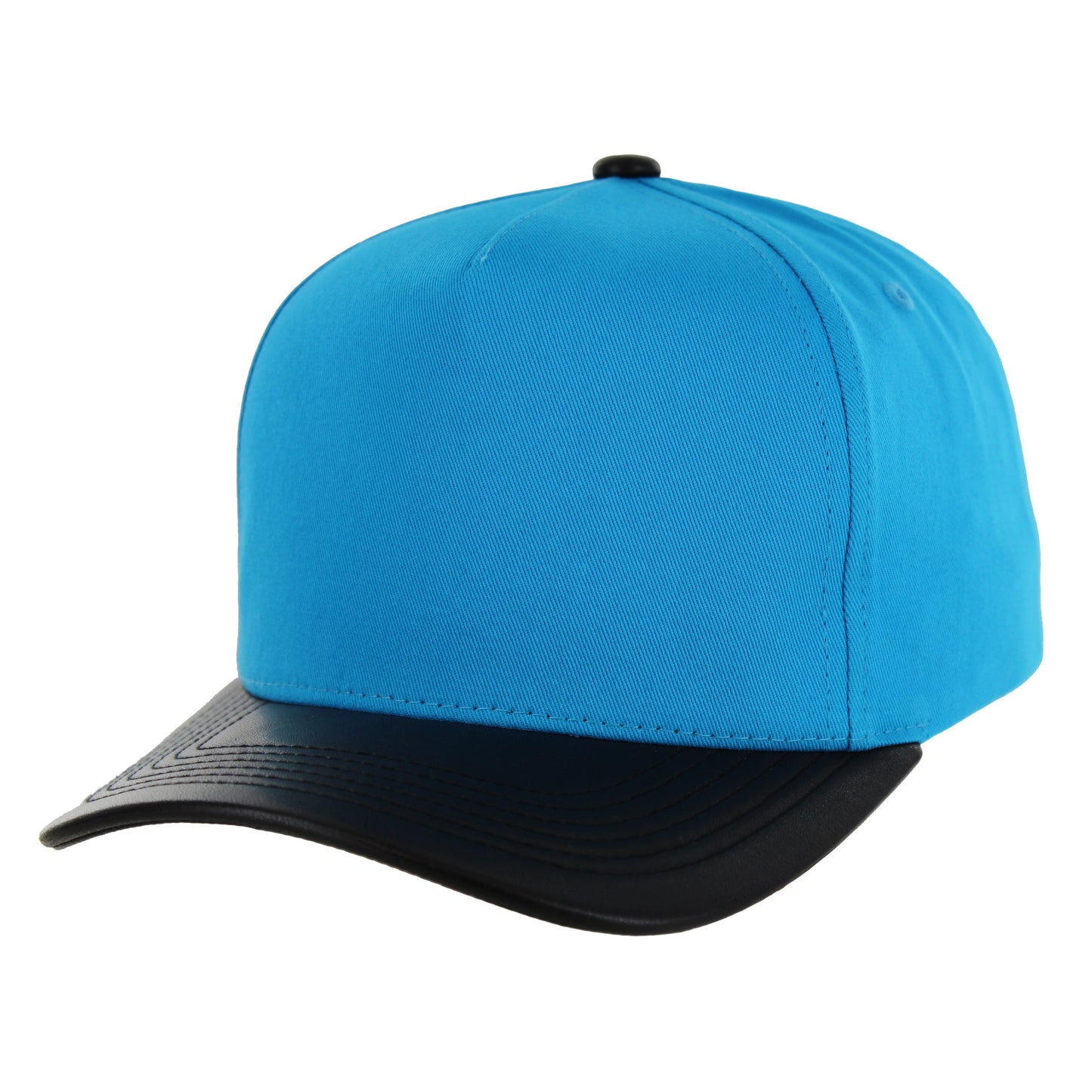 K804PV - 5 PANEL COTTON/PU VISOR CAP