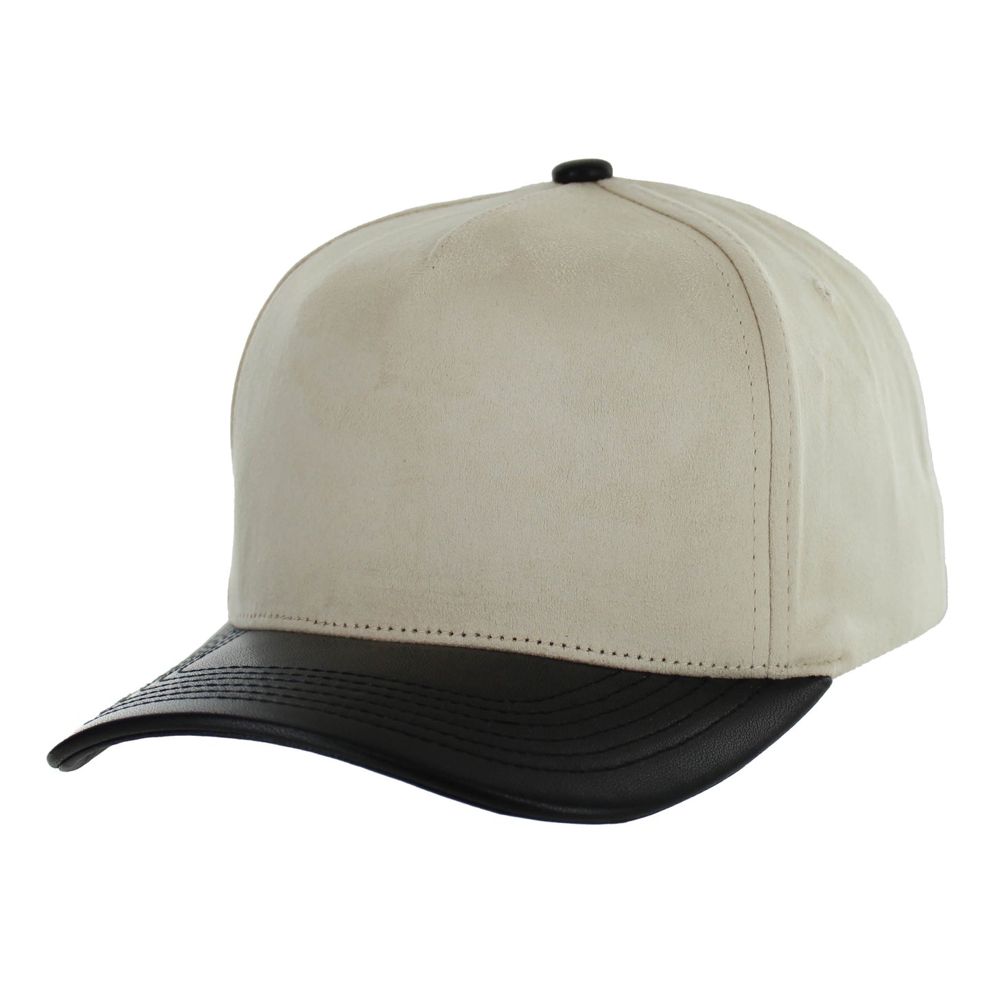 K804SPV - 5 PANEL SUEDE + PU VISOR CAP