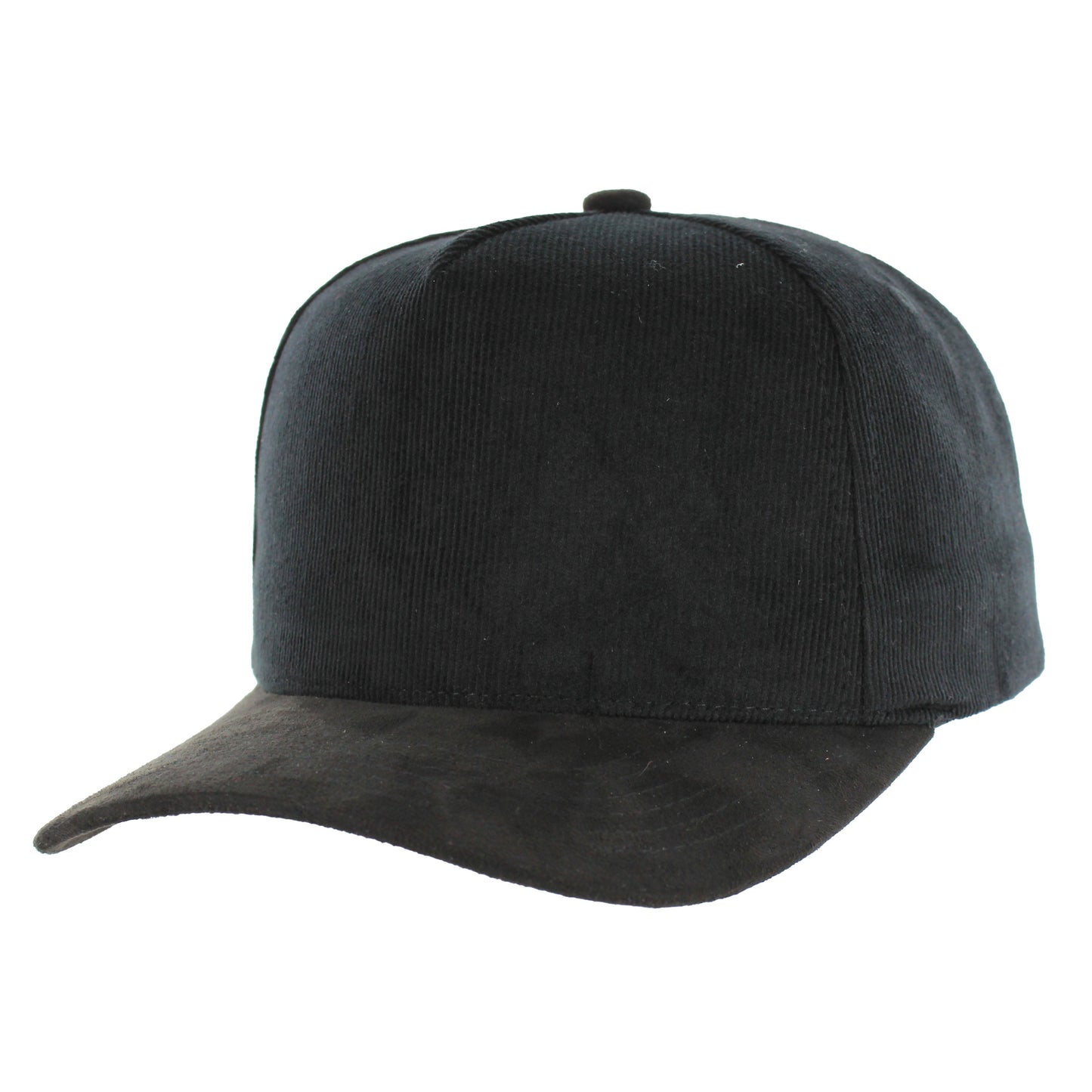 K804CS - 5 PANEL CORDUROY HAT WITH SUEDE VISOR CAP