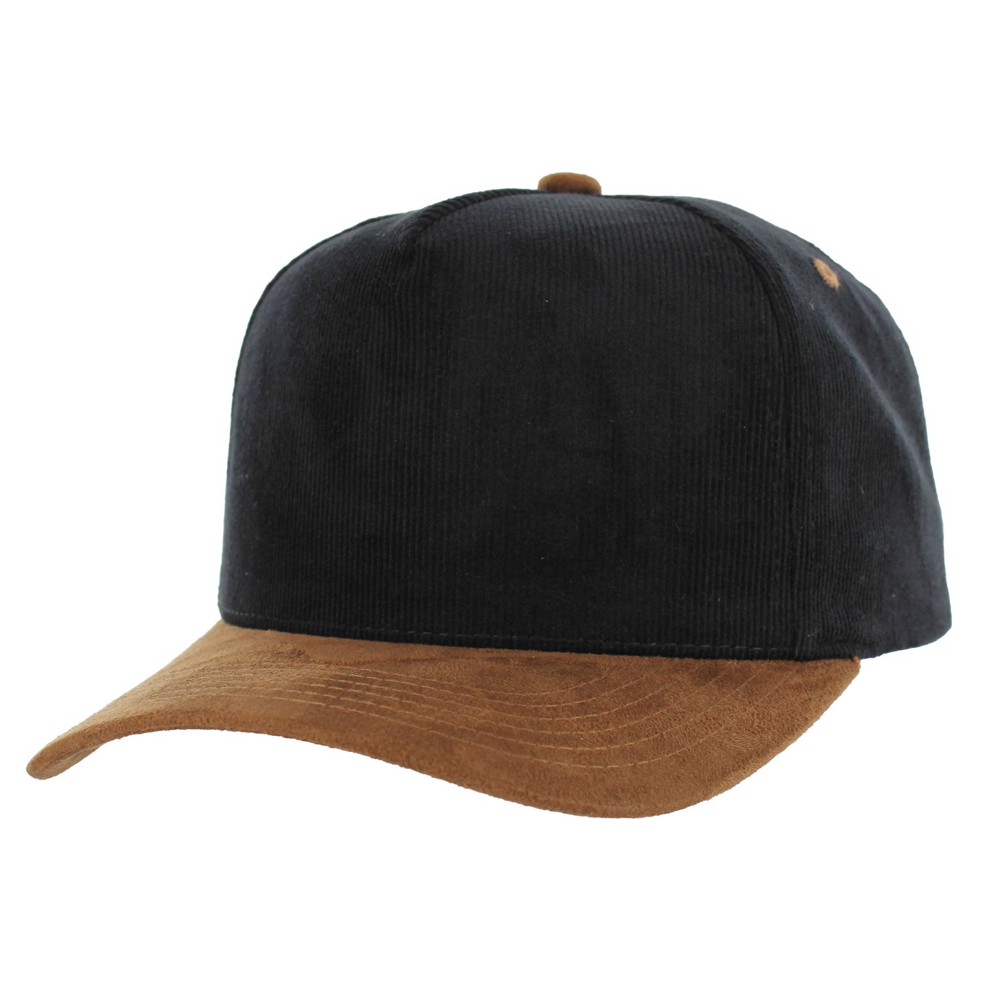 K804CS - 5 PANEL CORDUROY HAT WITH SUEDE VISOR CAP