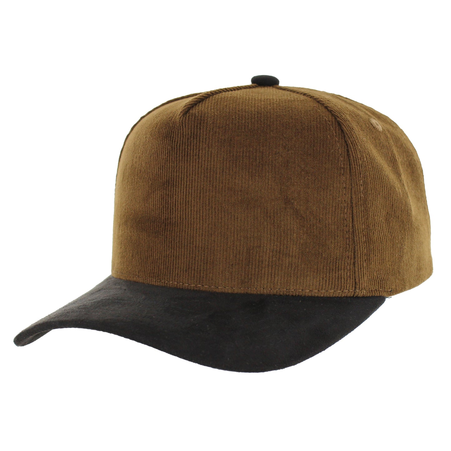 K804CS - 5 PANEL CORDUROY HAT WITH SUEDE VISOR CAP