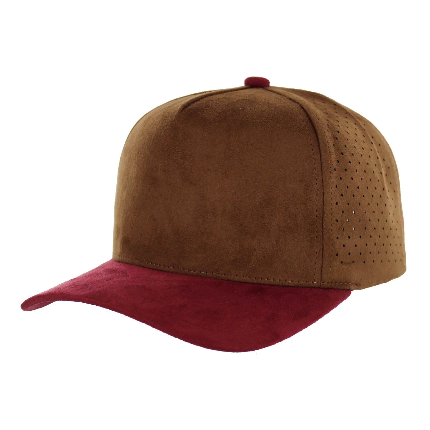 K804SDP - 5 PANEL SUEDE PERFORATED CAP
