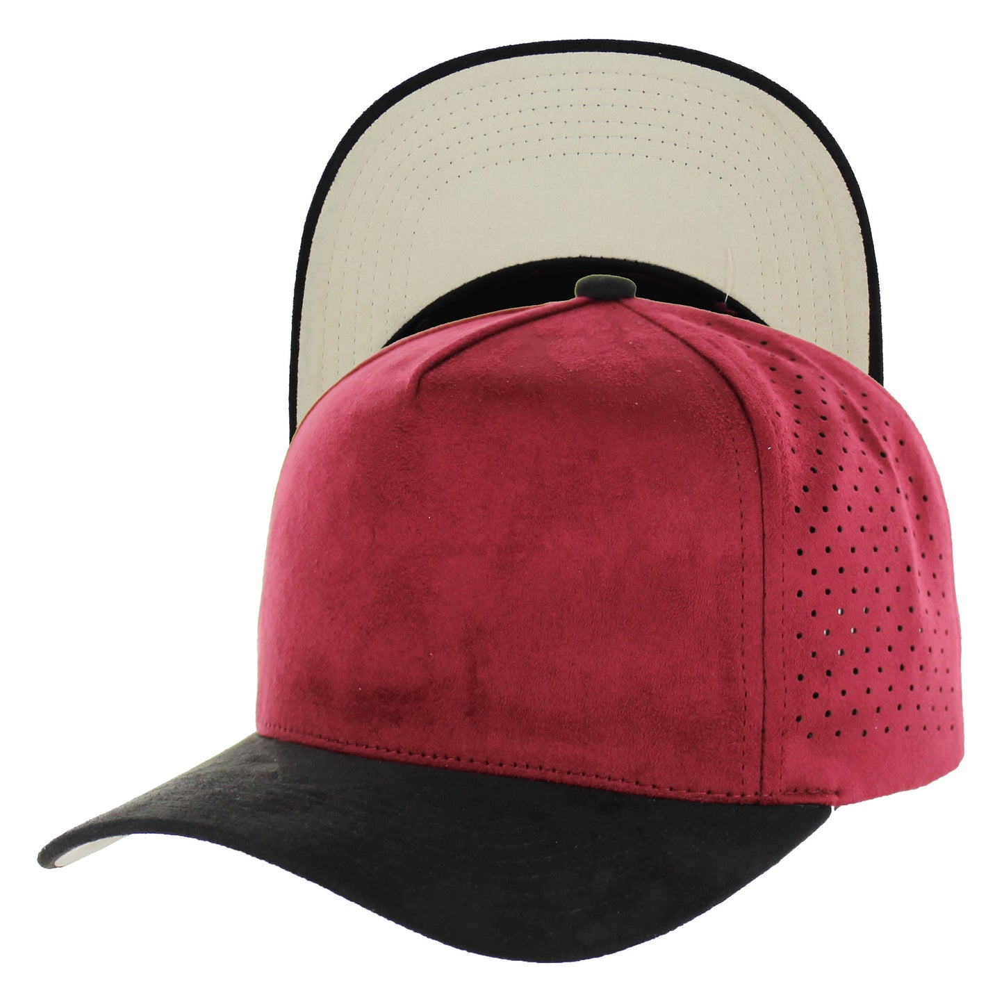 K804SDP - 5 PANEL SUEDE PERFORATED CAP