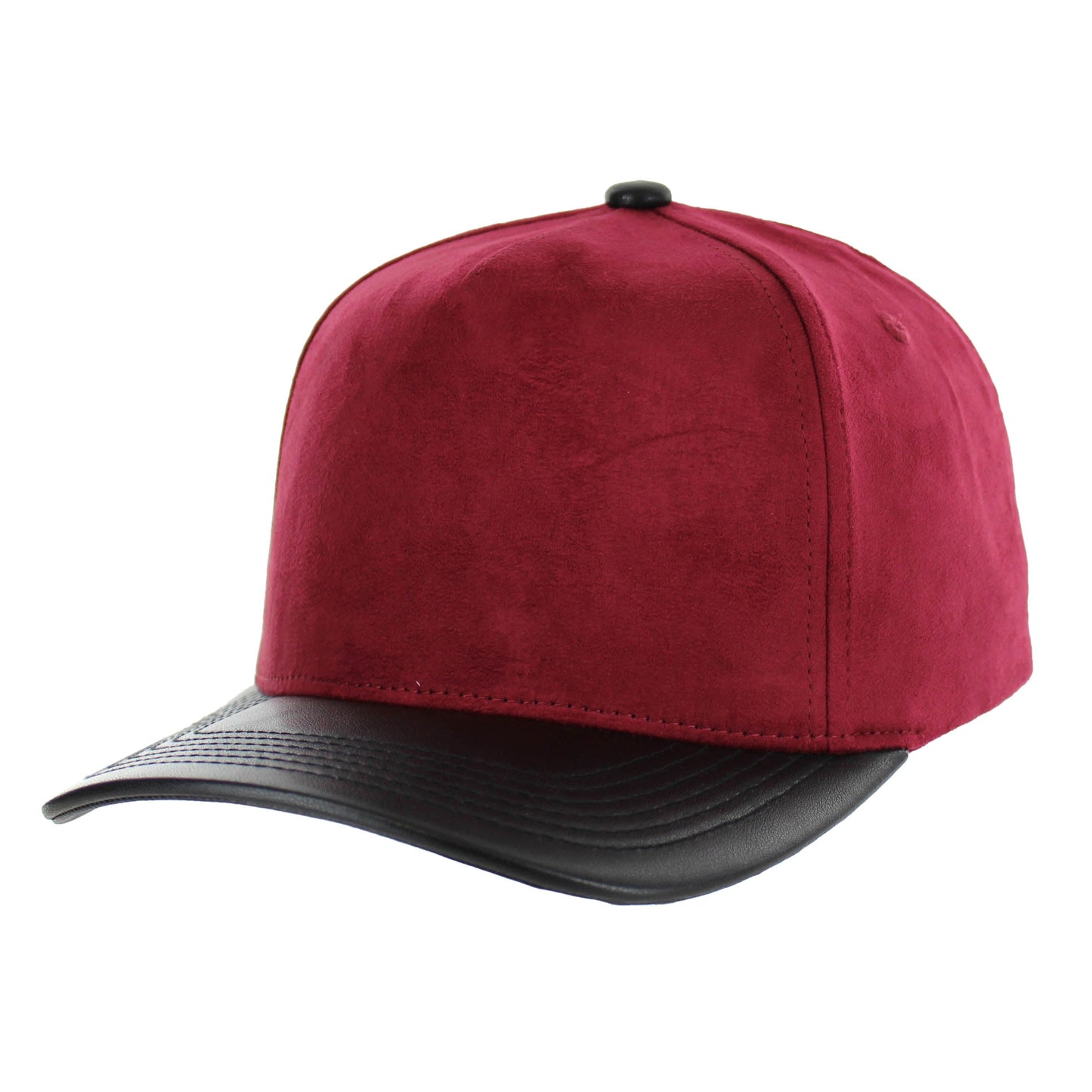 K804SPV - 5 PANEL SUEDE + PU VISOR CAP