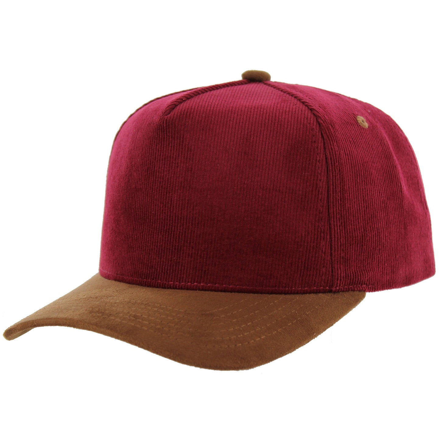 K804CS - 5 PANEL CORDUROY HAT WITH SUEDE VISOR CAP