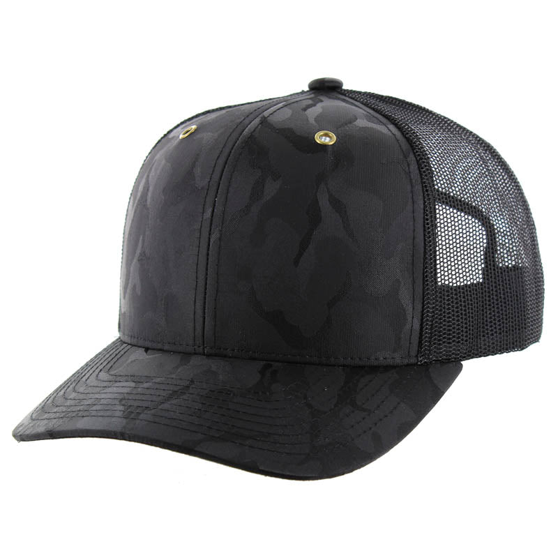 K815NCT - 6 PANEL NYLON CAMO TRUCKER