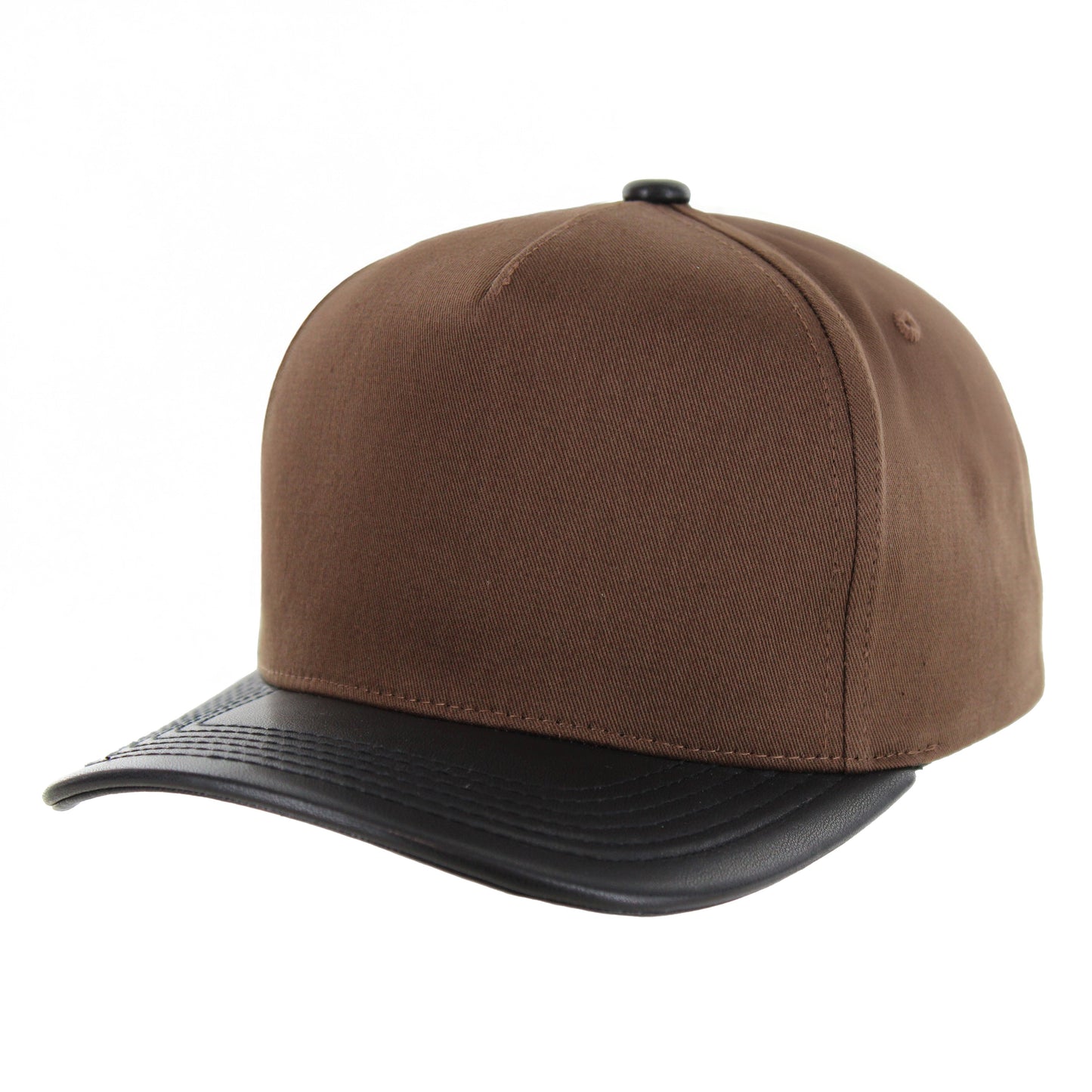 K804PV - 5 PANEL COTTON/PU VISOR CAP