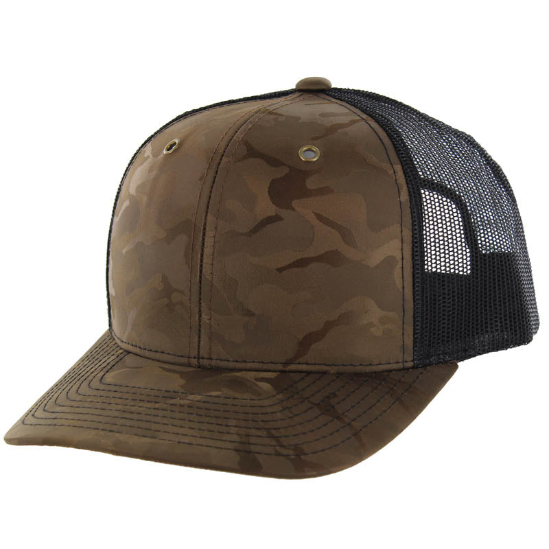 K815NCT - 6 PANEL NYLON CAMO TRUCKER