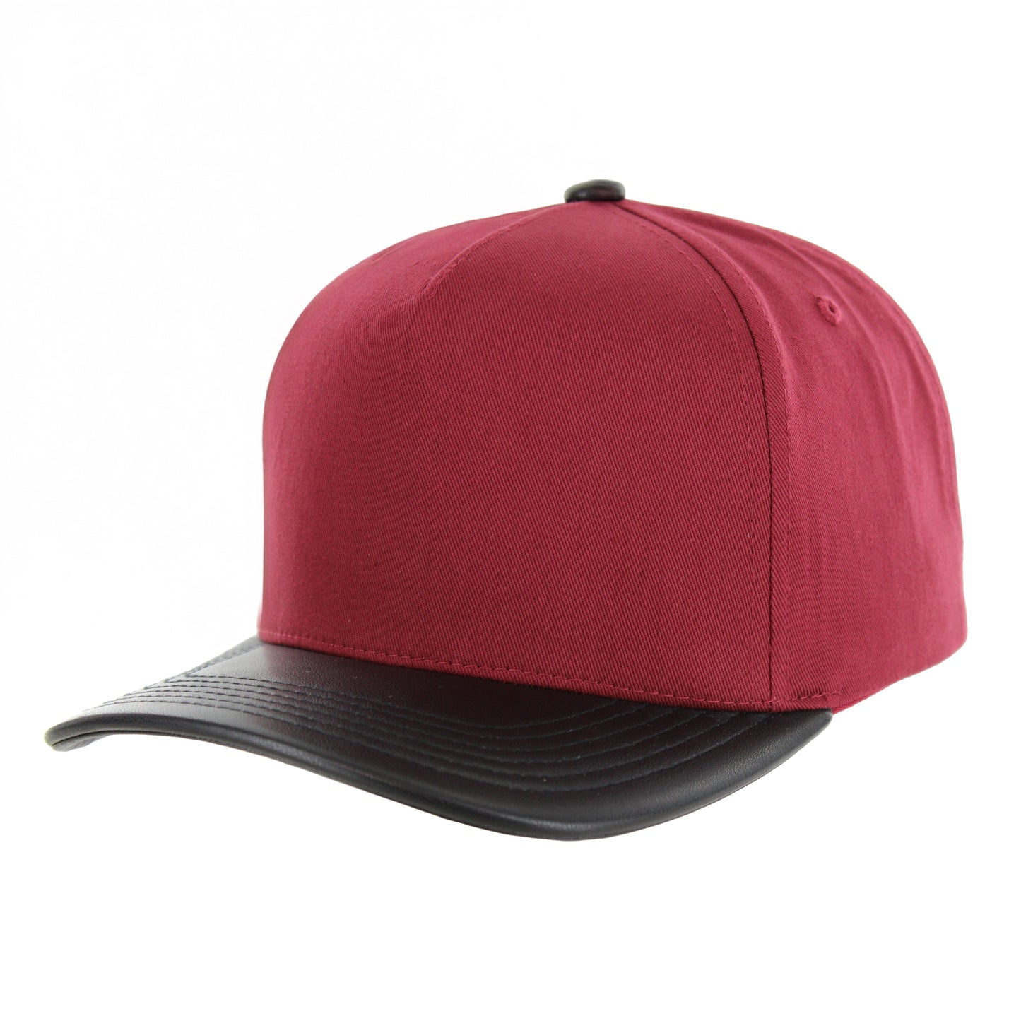 K804PV - 5 PANEL COTTON/PU VISOR CAP