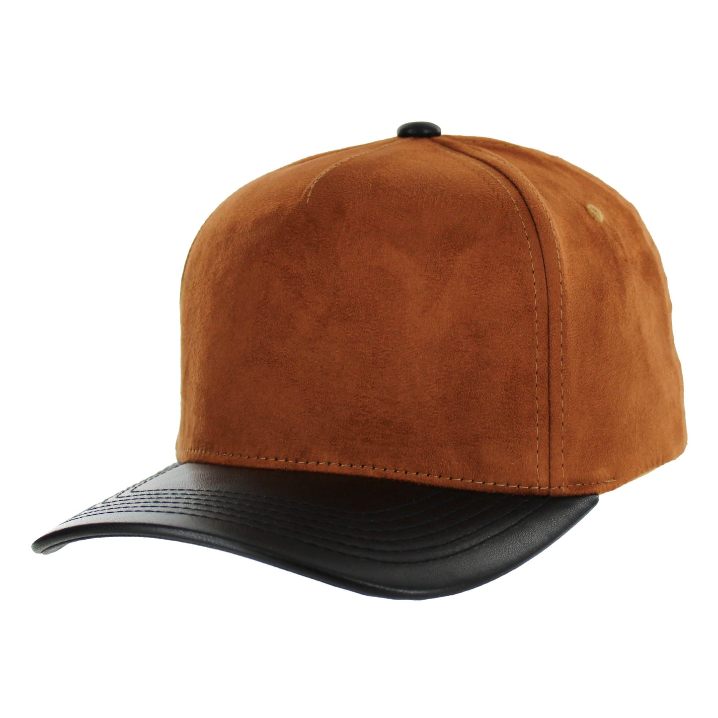 K804SPV - 5 PANEL SUEDE + PU VISOR CAP