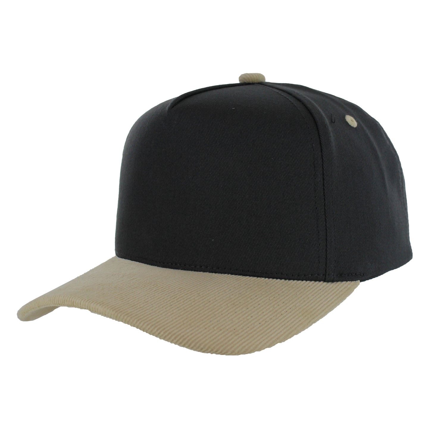 K804CC - 5 PANEL COTTON WITH CORDUROY VISOR CAP