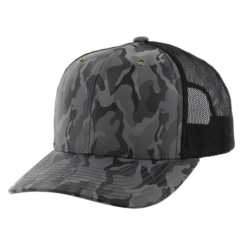 K815NCT - 6 PANEL NYLON CAMO TRUCKER