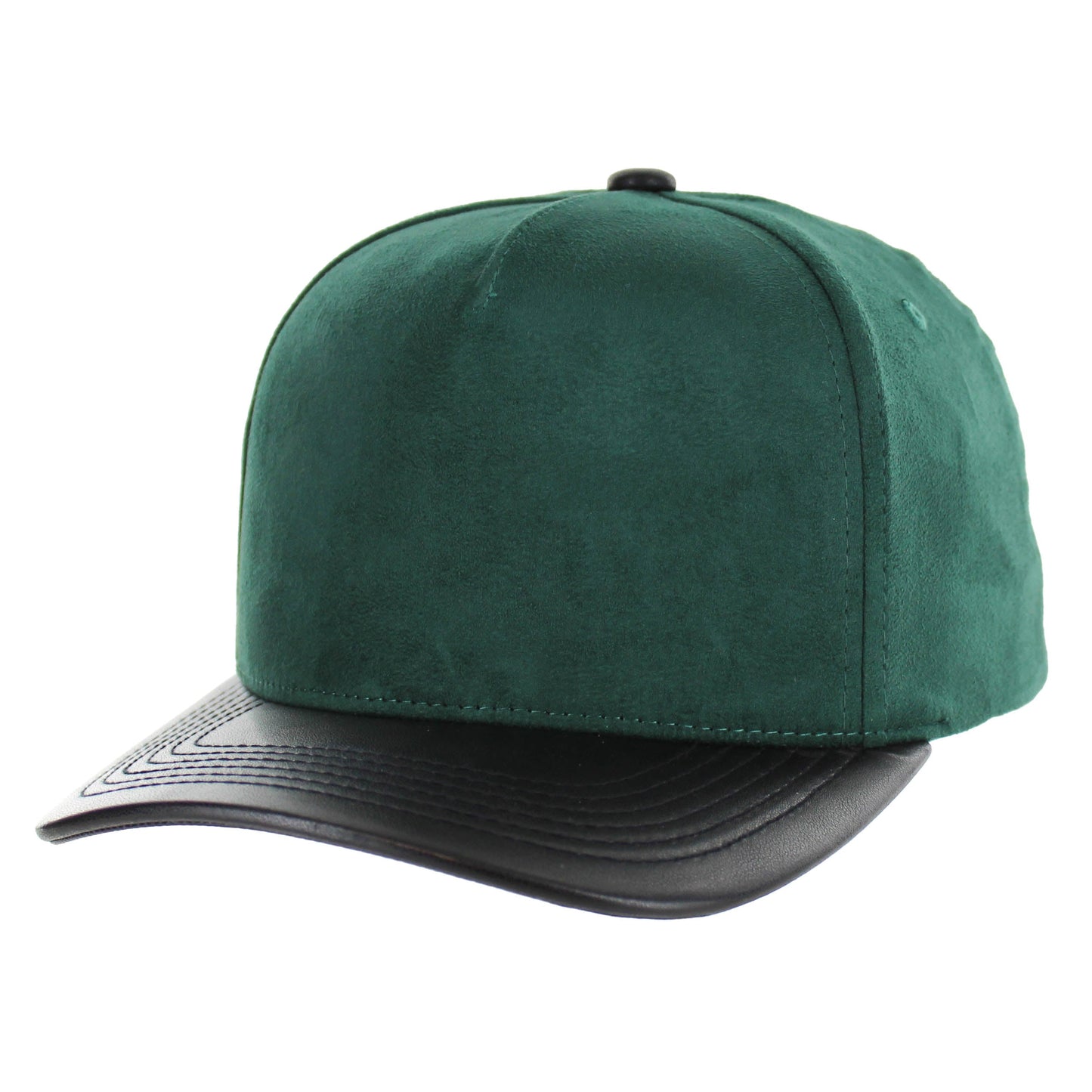 K804SPV - 5 PANEL SUEDE + PU VISOR CAP