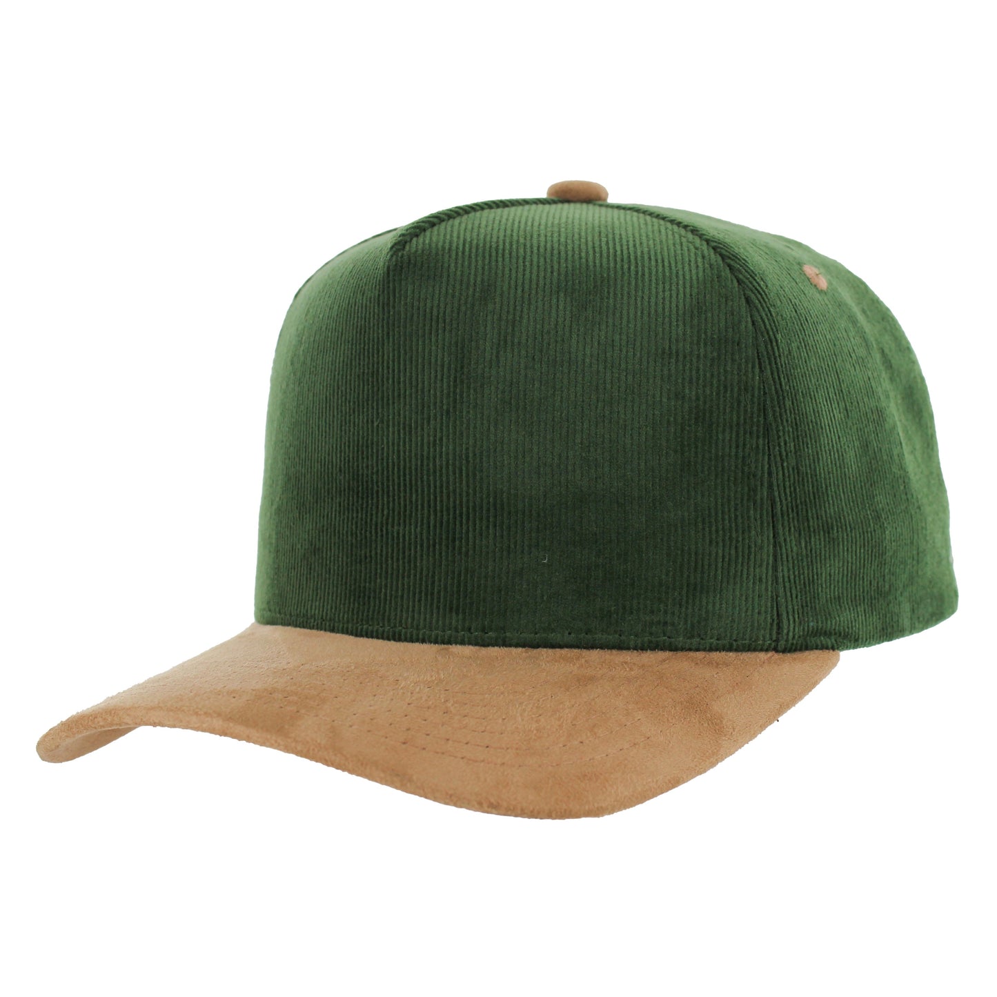 K804CS - 5 PANEL CORDUROY HAT WITH SUEDE VISOR CAP