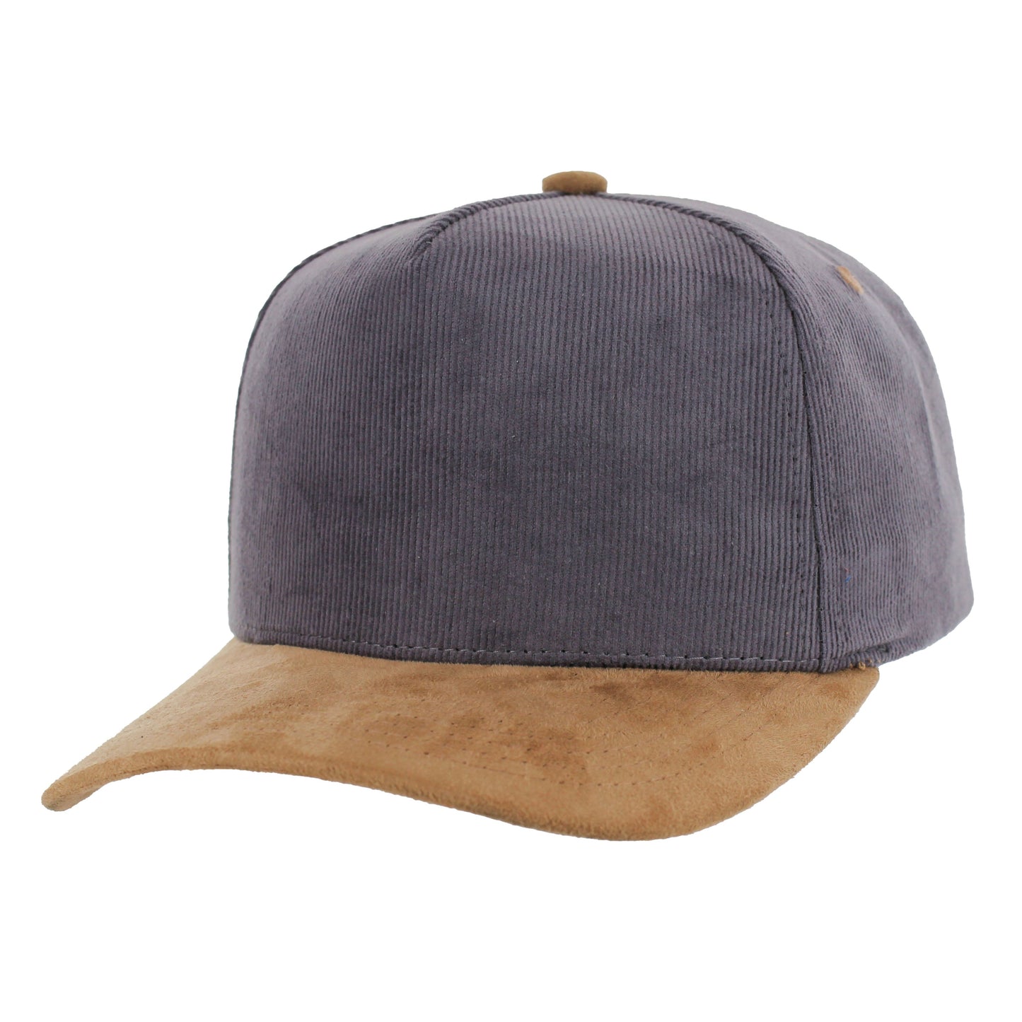 K804CS - 5 PANEL CORDUROY HAT WITH SUEDE VISOR CAP