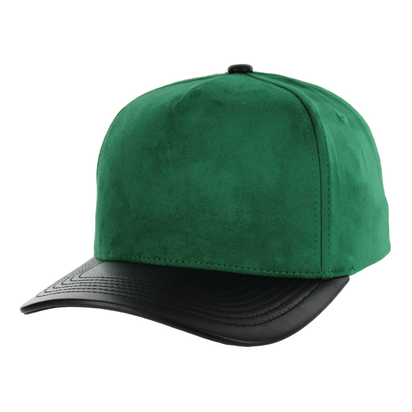 K804SPV - 5 PANEL SUEDE + PU VISOR CAP