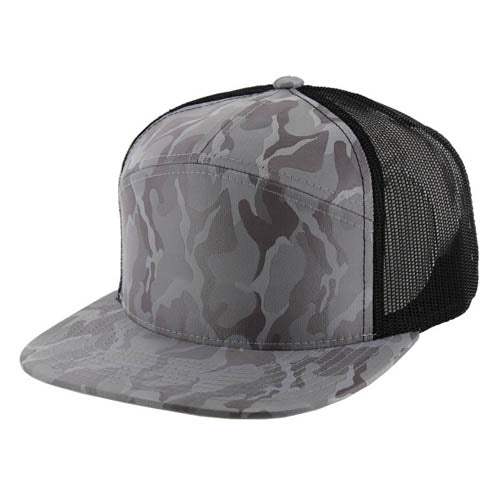 K707NCT - 7 PANEL NYLON CAMO TRUCKER