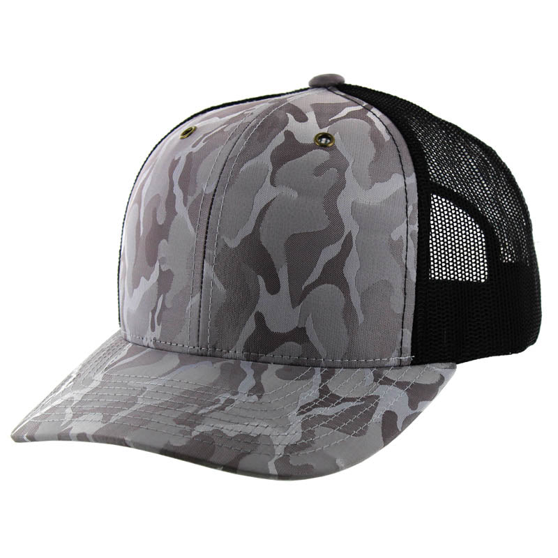 K815NCT - 6 PANEL NYLON CAMO TRUCKER