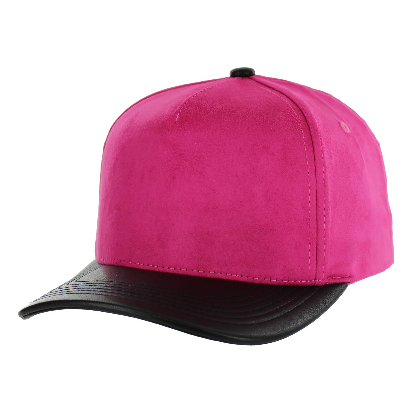 K804SPV - 5 PANEL SUEDE + PU VISOR CAP