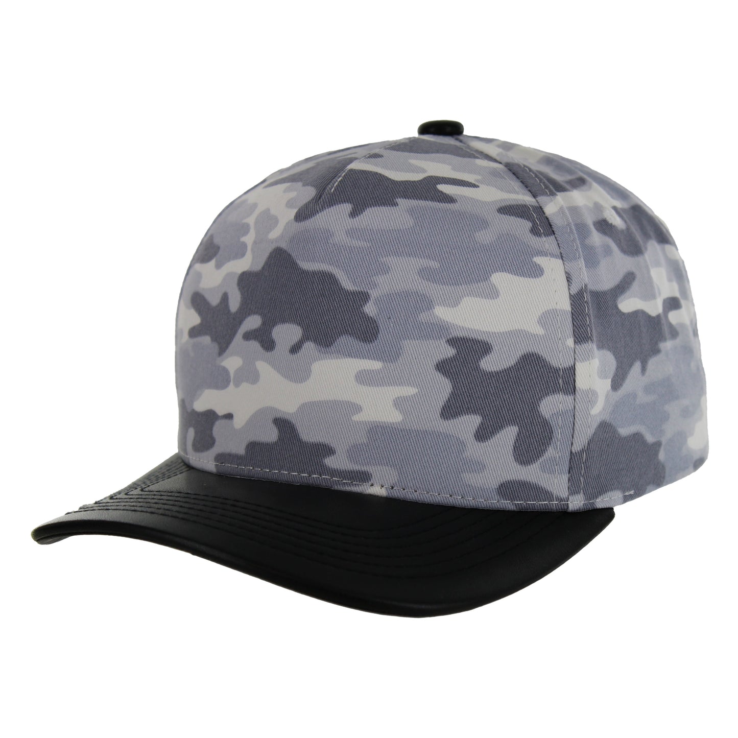 K804PV - 5 PANEL COTTON/PU VISOR CAP