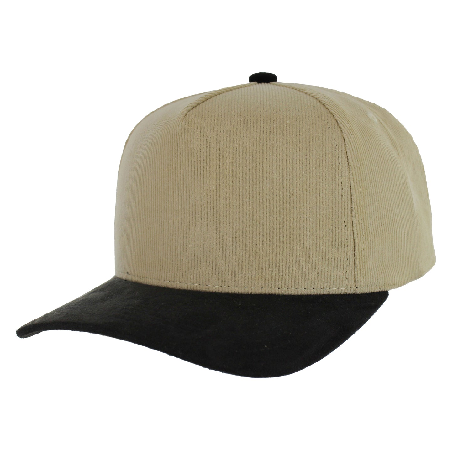 K804CS - 5 PANEL CORDUROY HAT WITH SUEDE VISOR CAP