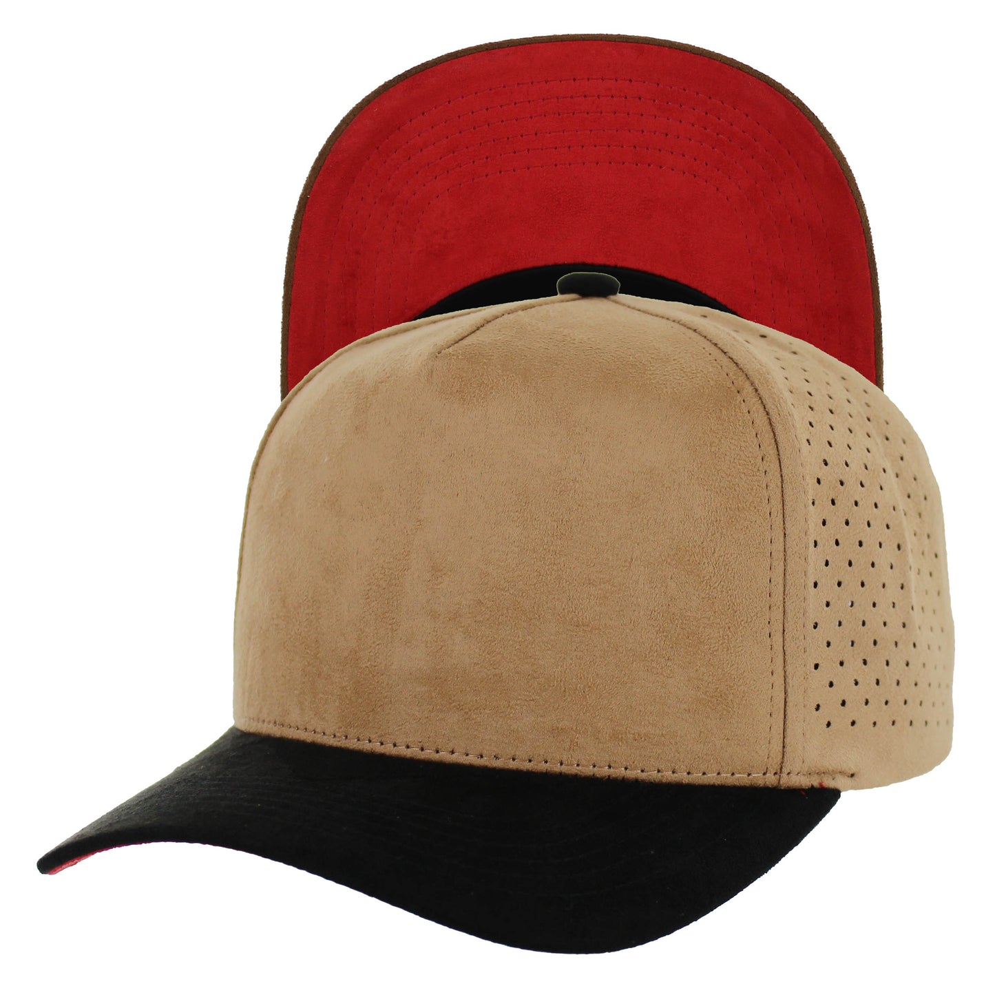 K804SDP - 5 PANEL SUEDE PERFORATED CAP