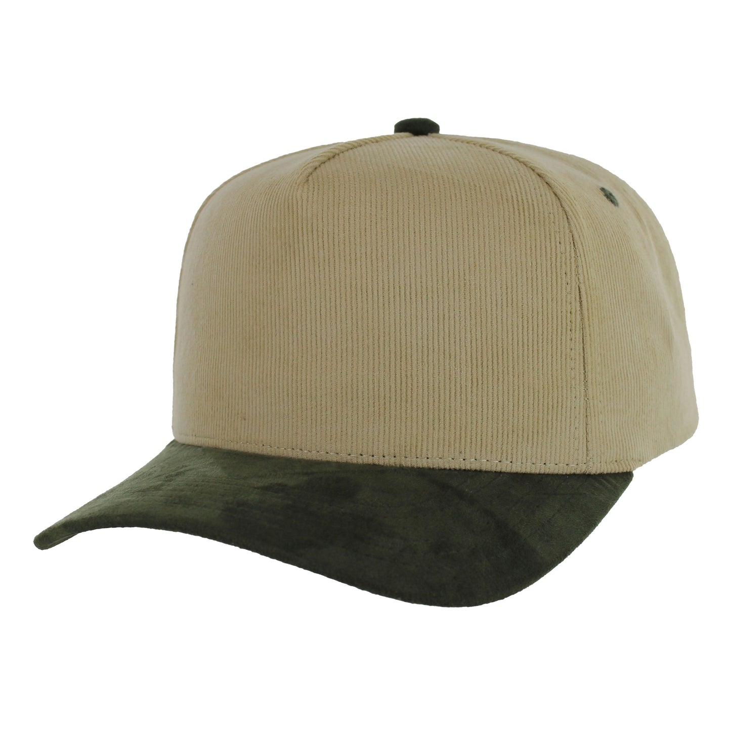K804CS - 5 PANEL CORDUROY HAT WITH SUEDE VISOR CAP