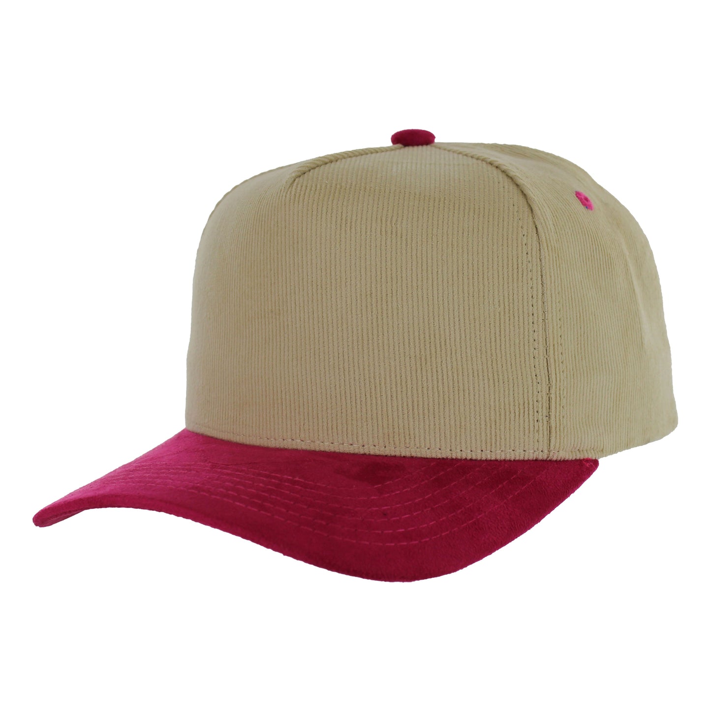 K804CS - 5 PANEL CORDUROY HAT WITH SUEDE VISOR CAP