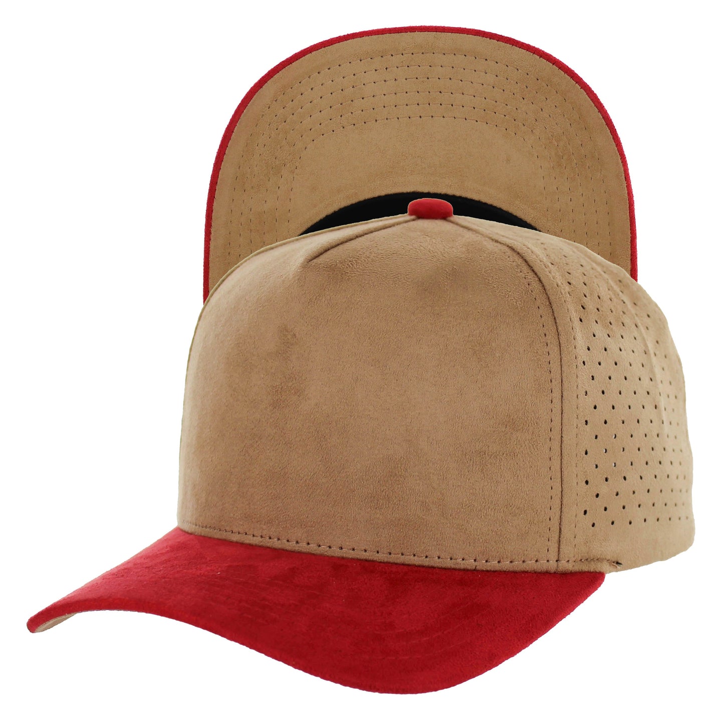 K804SDP - 5 PANEL SUEDE PERFORATED CAP
