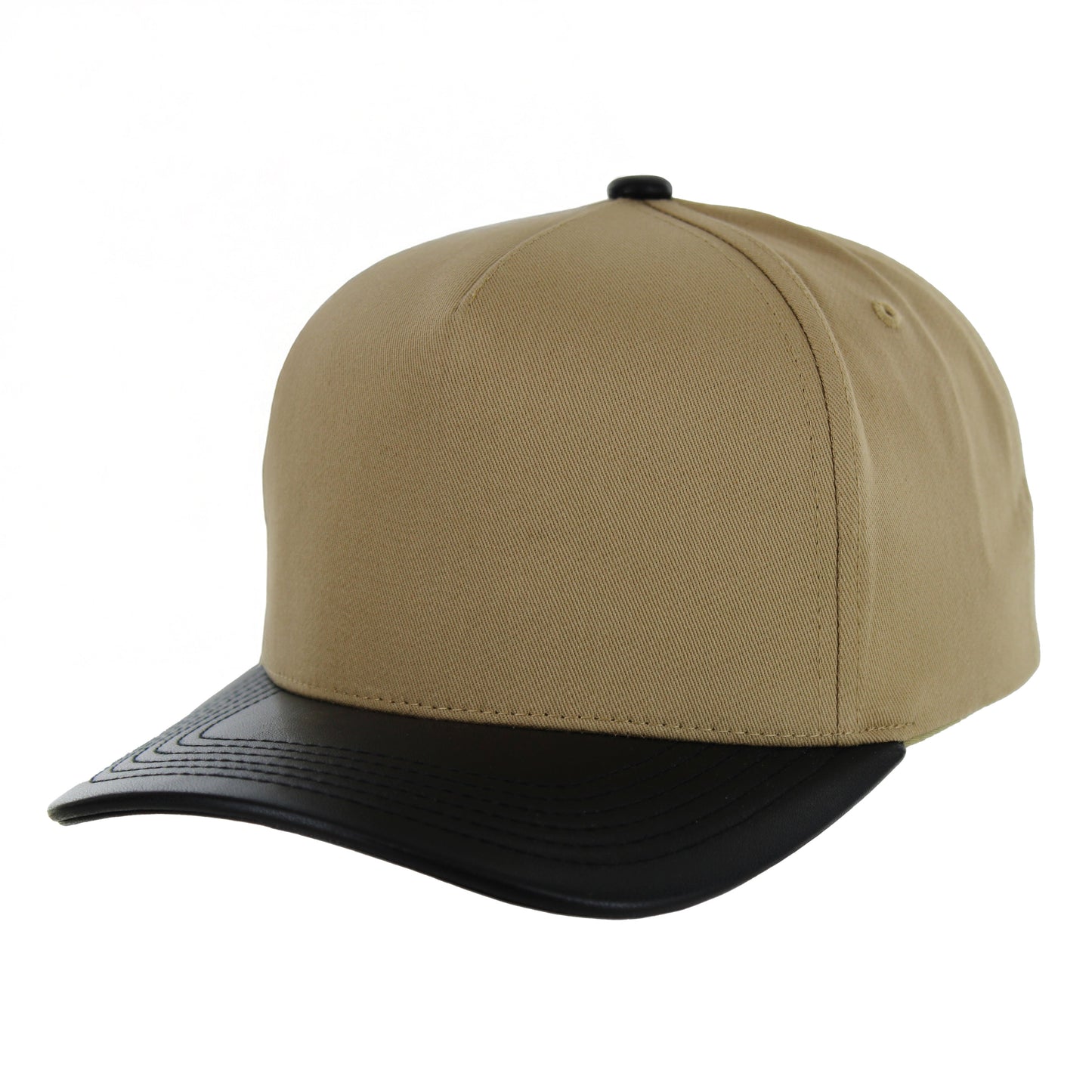 K804PV - 5 PANEL COTTON/PU VISOR CAP