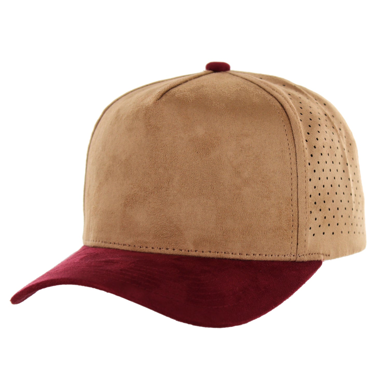 K804SDP - 5 PANEL SUEDE PERFORATED CAP