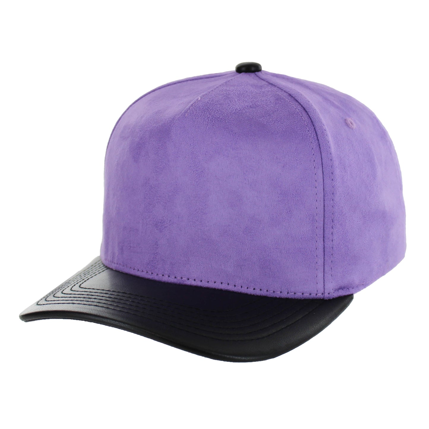 K804SPV - 5 PANEL SUEDE + PU VISOR CAP