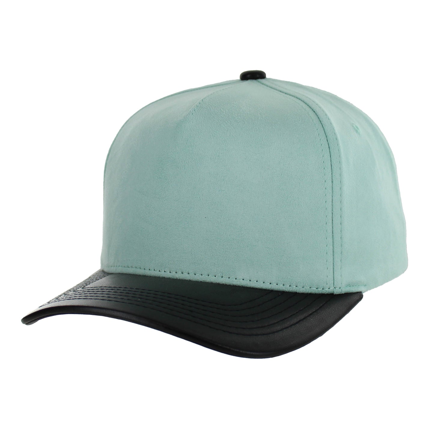 K804SPV - 5 PANEL SUEDE + PU VISOR CAP