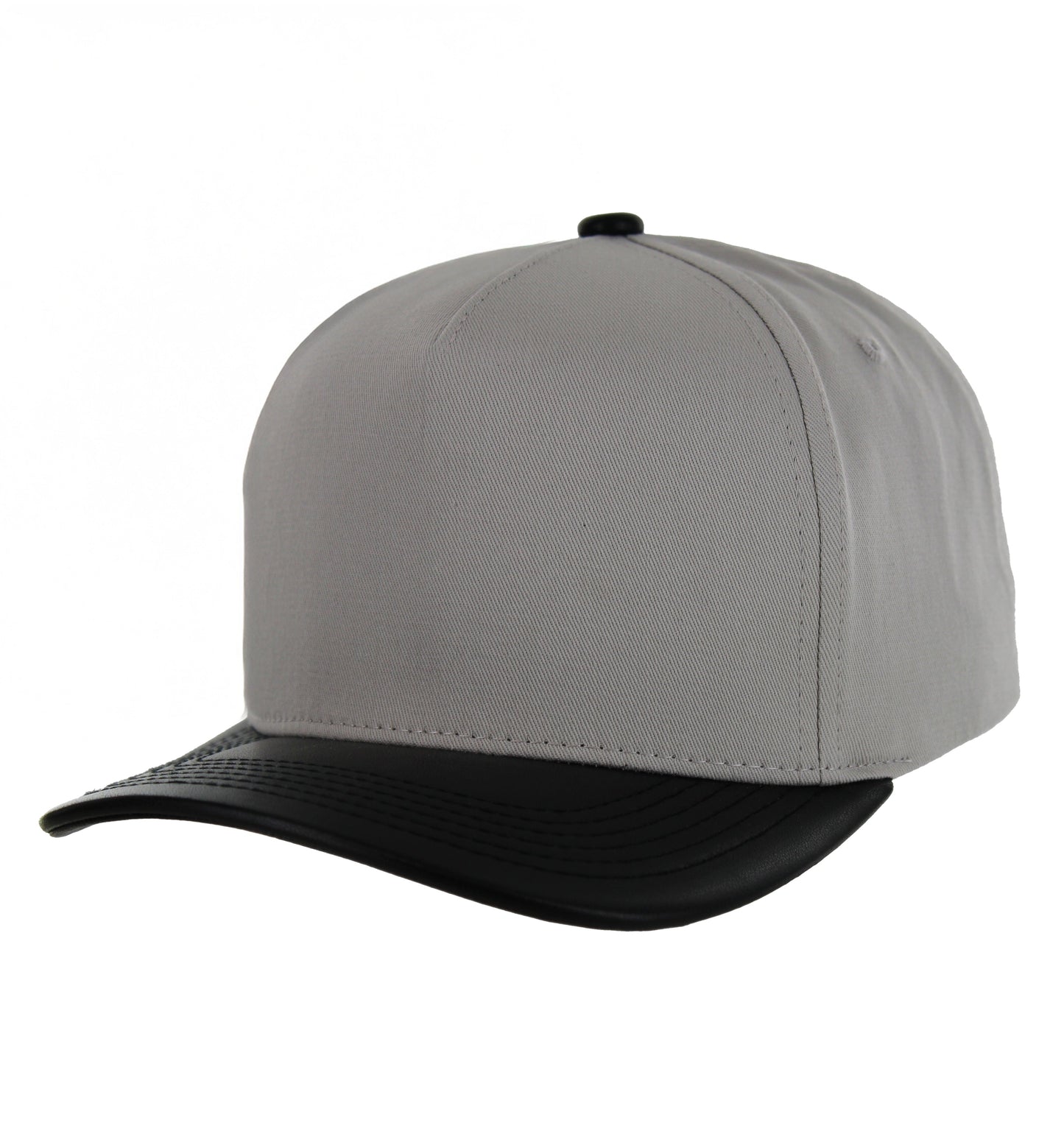 K804PV - 5 PANEL COTTON/PU VISOR CAP