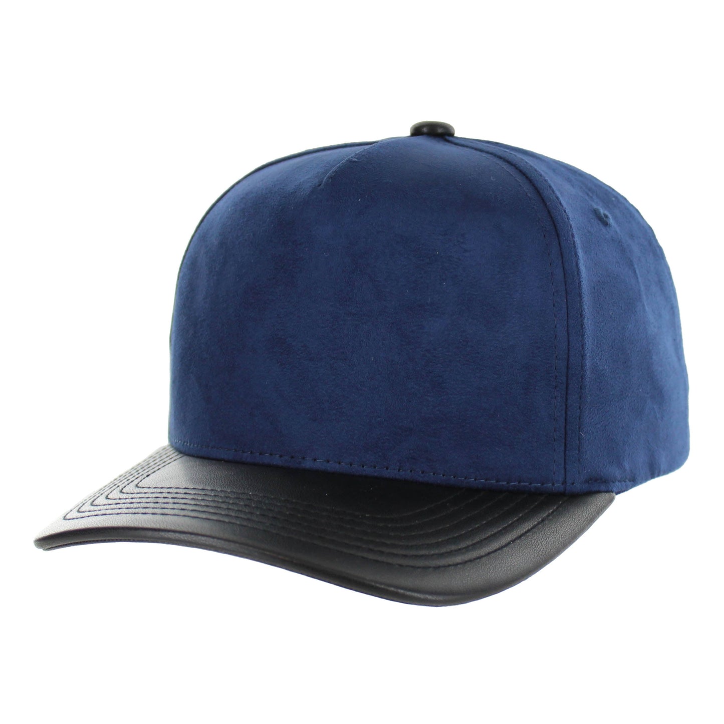 K804SPV - 5 PANEL SUEDE + PU VISOR CAP