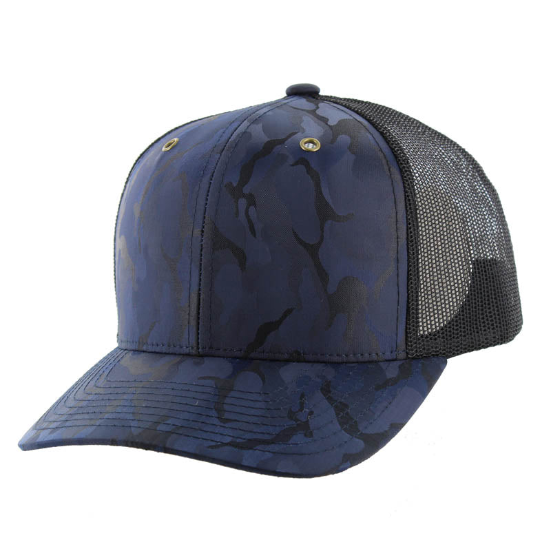K815NCT - 6 PANEL NYLON CAMO TRUCKER