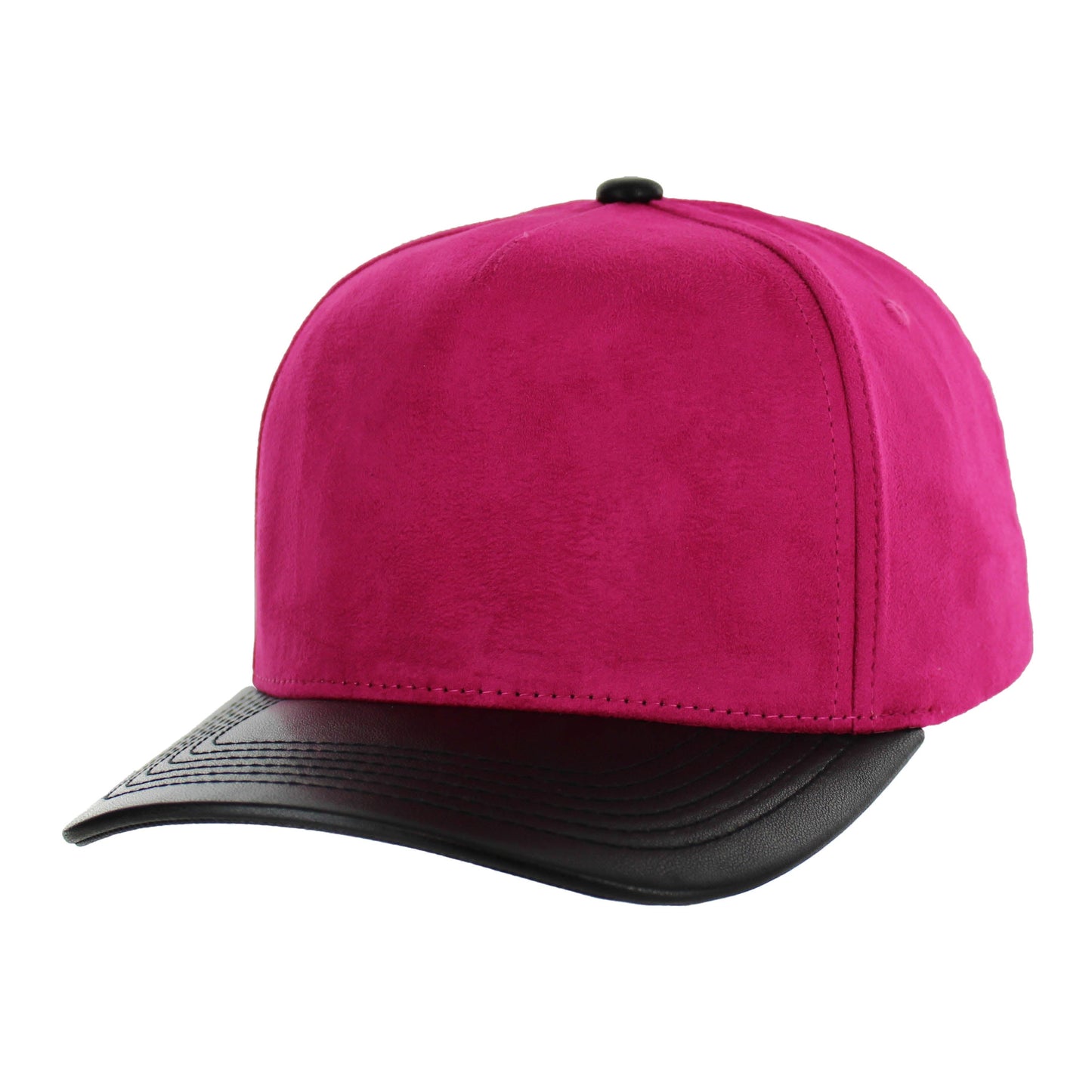 K804SPV - 5 PANEL SUEDE + PU VISOR CAP