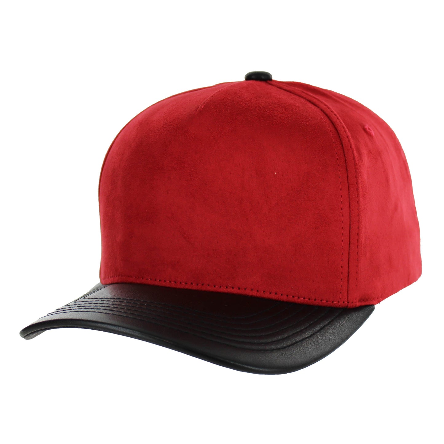 K804SPV - 5 PANEL SUEDE + PU VISOR CAP
