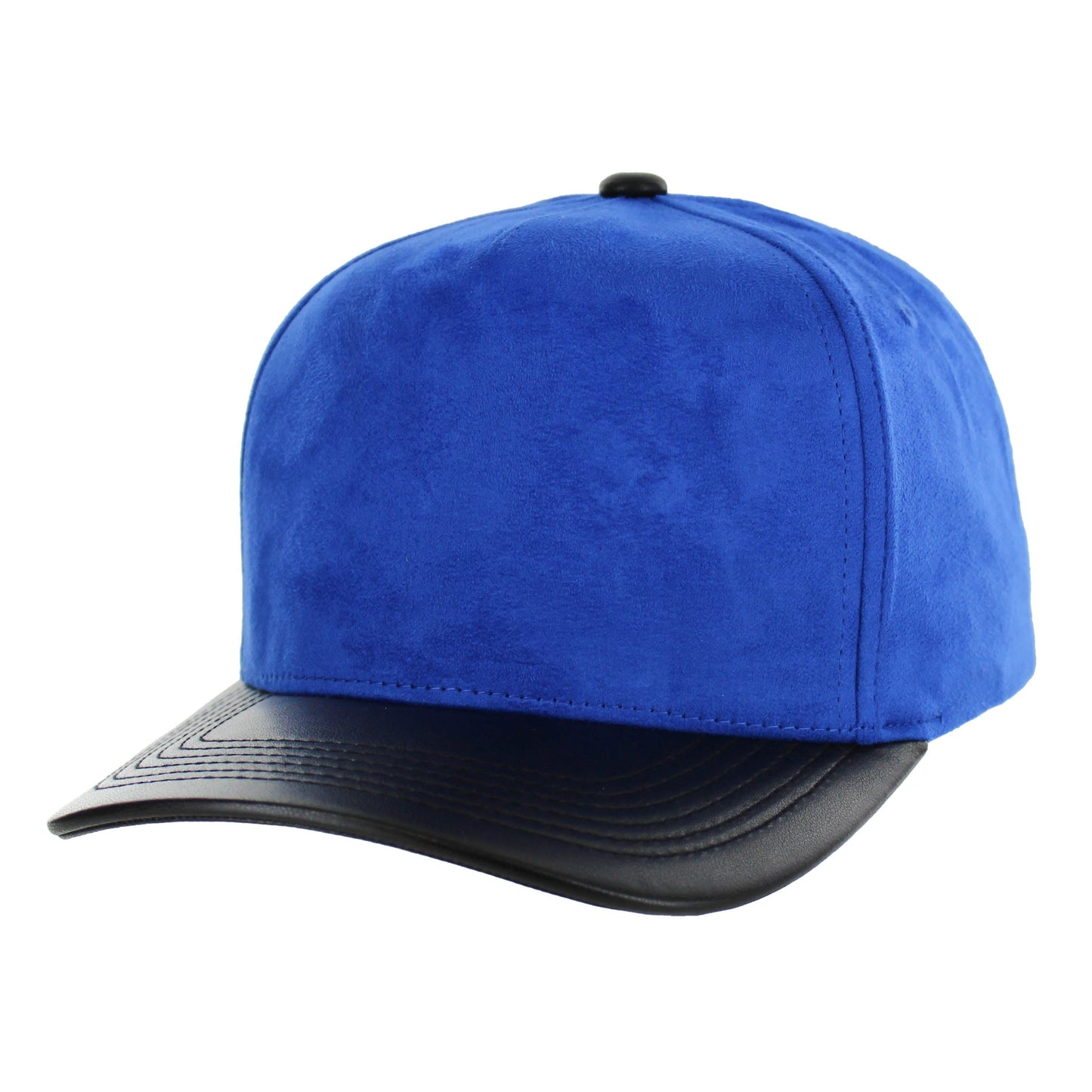K804SPV - 5 PANEL SUEDE + PU VISOR CAP